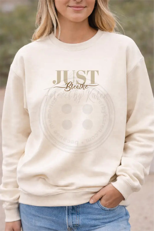 Cotton Sweatshirt - Just Breathe logo. Gift wrapped in a box.